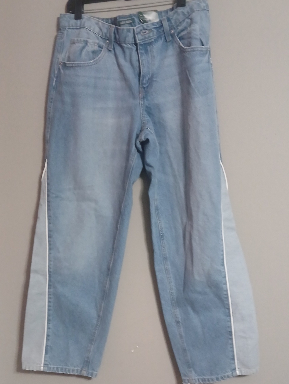 wild fable Light Blue Straight-Leg Jeans with Side Panels